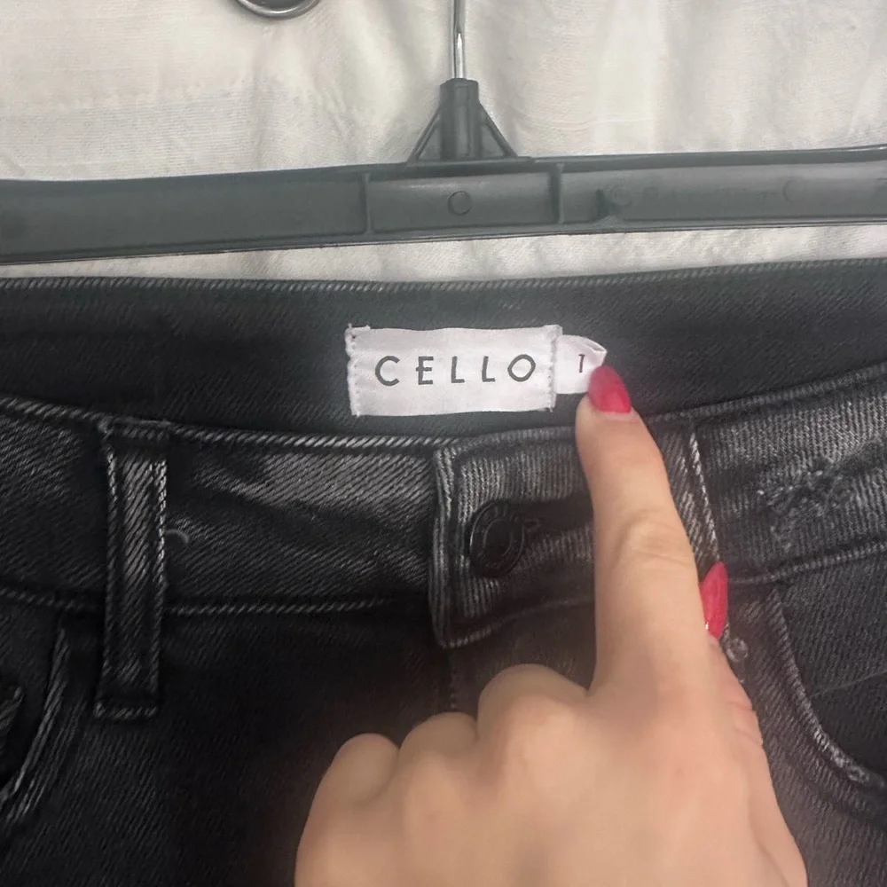 Cello Black Flare Wide Leg Jeans Distressed - Picture 2 of 3